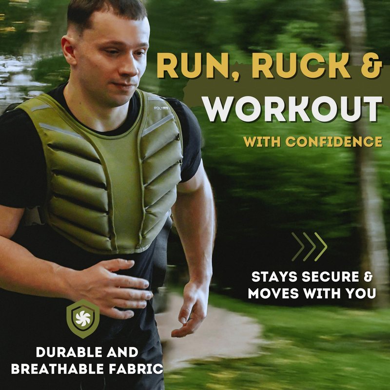 Polyfit (Sierra) Weight Vest for Workout – 10lb, 15lb, 20lb – Weighted Vest for Men & Women