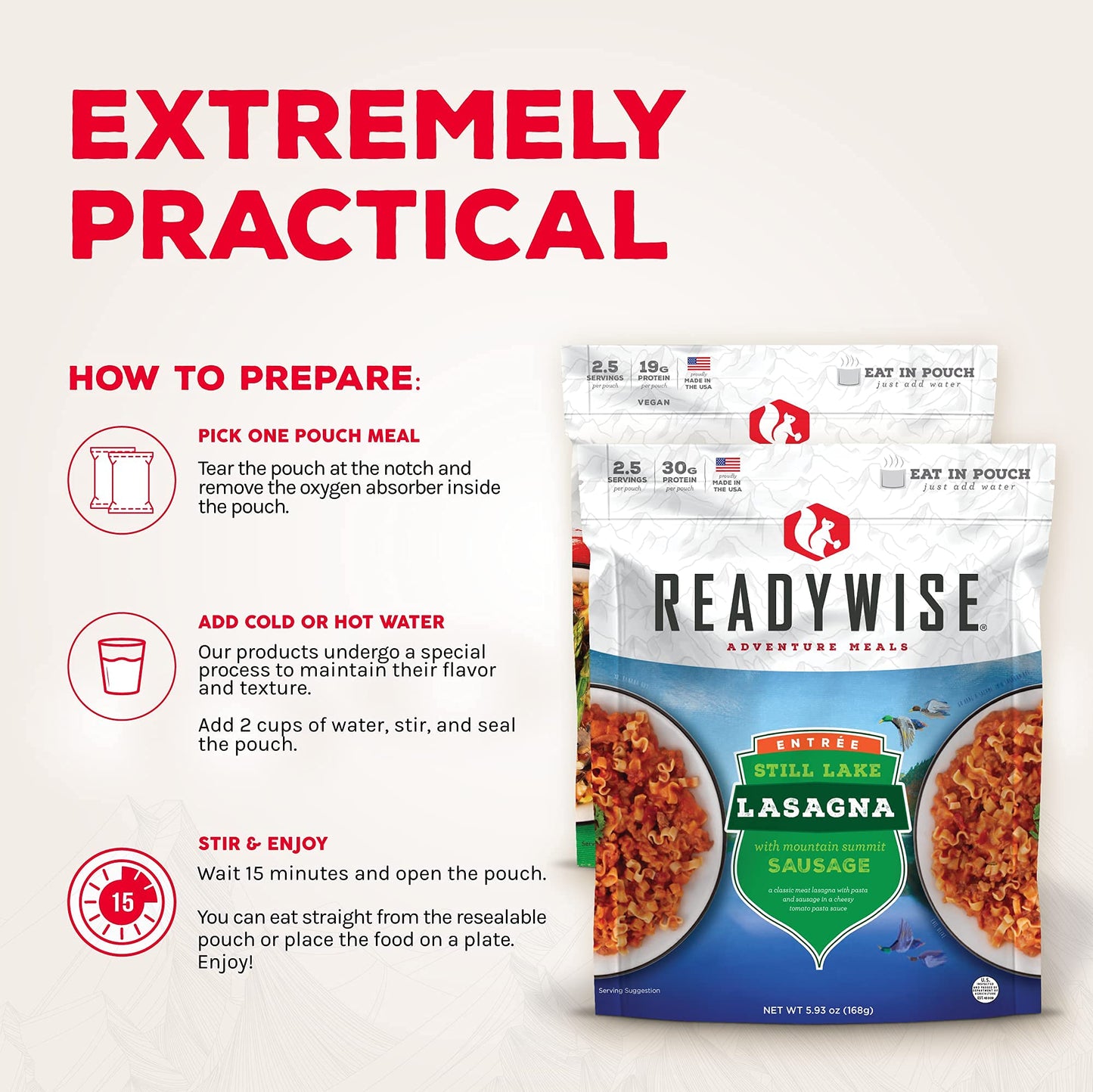 READYWISE - Favorite Kit, 9 Pack, Emergency Food Supply, MRE, Freeze Dried Food, Survival, Camping Essentials, Backpacking Meals, 15-Year Shelf Life