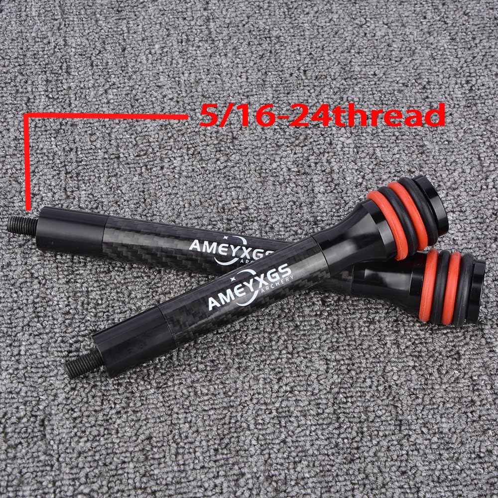 AMEYXGS 6/8/10/12 Inch Archery Bow Stabilizer Carbon Fiber Balance Bar Rod Side Rod Stabilizer Dampen Weight for Compound Bow Recurve Bow Accessory (red, 10 Inch)
