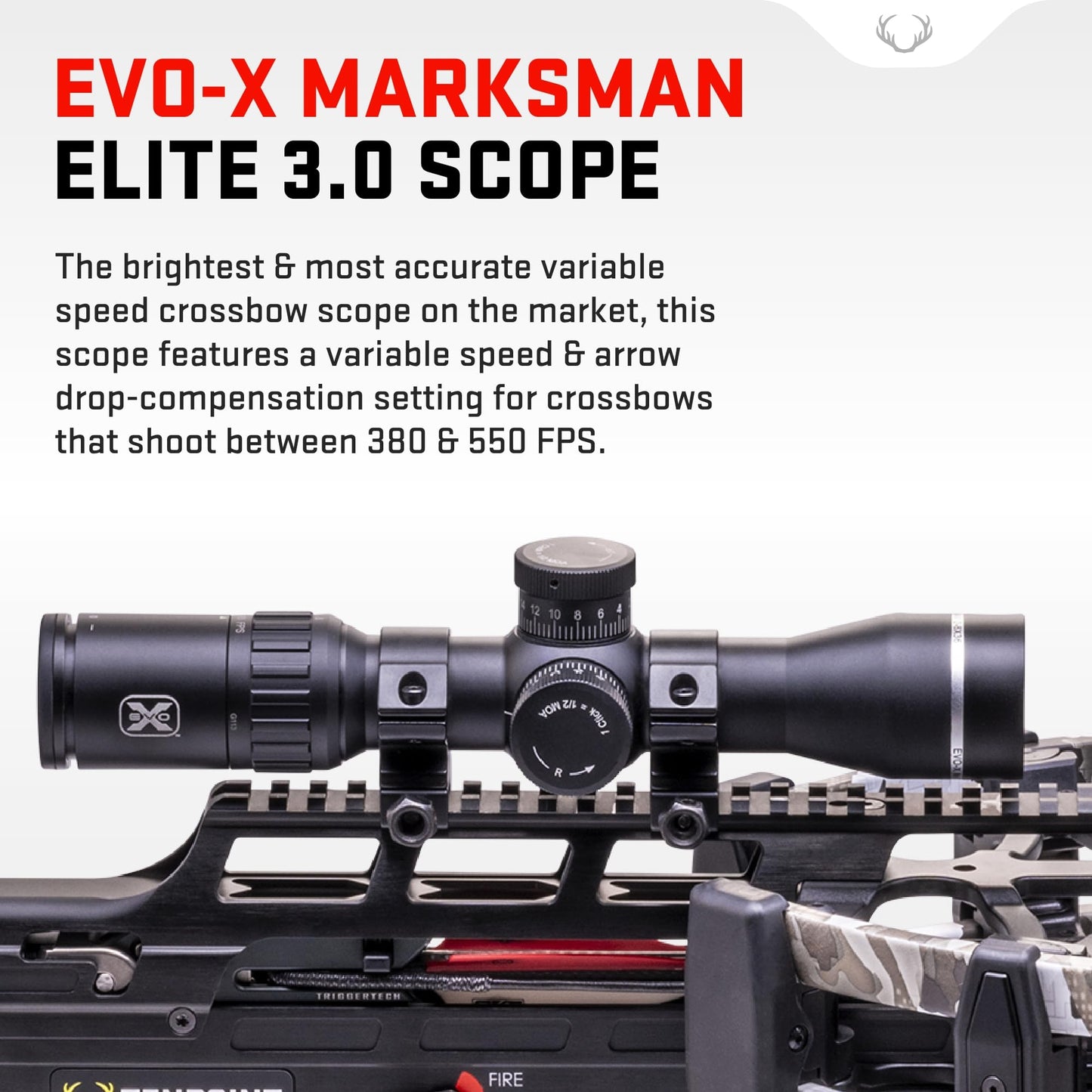 TenPoint EVO-X Marksman Elite 3.0 Scope, Veil Alpine - Calibrated for 20 to 100 Yards - Brightest, Most Accurate Variable Speed Crossbow Scope - Accommodates Crossbows Shooting 300-550 FPS