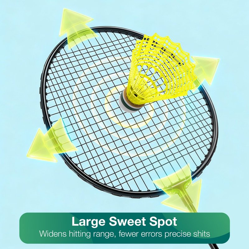AboveGenius Badminton Rackets Set of 6 for Outdoor Backyard Games, Including 6 Rackets, 6 Nylon Badminton Shuttlecocks, Lightweight Badminton Racquets for Beginners