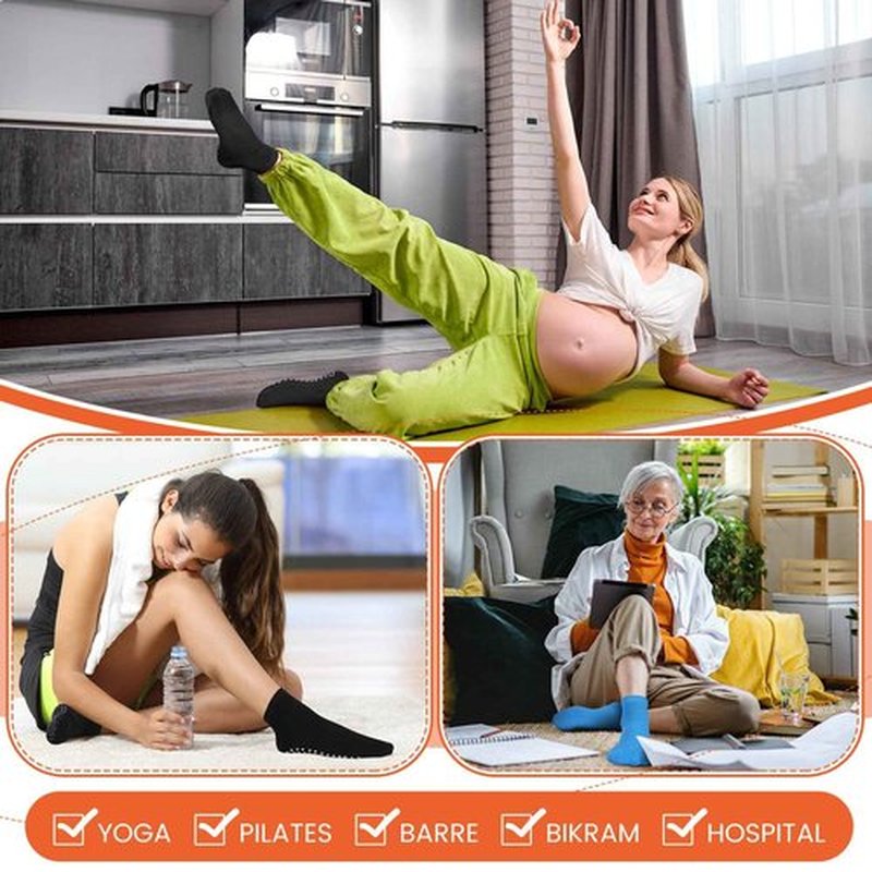 Liitrsh 100 Pairs Non Slip Yoga Socks with Grips Anti Skid Pilates and Barre Socks for Man Woman Pilates Ballet(Mixed Color)