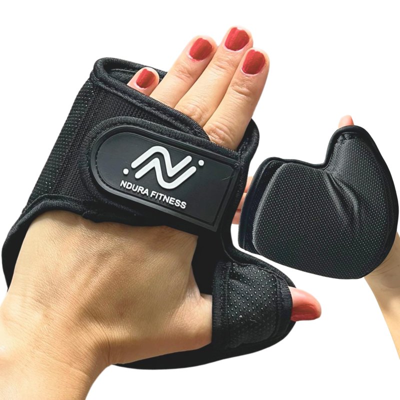 Ndura Fingerless Workout Gloves for Women Gym, Spinning, Yoga, Pilates, Indoor Cycling - Full Palm Protection, Watch Friendly, Washable Thick Padded Weight Lifting Gloves for Women