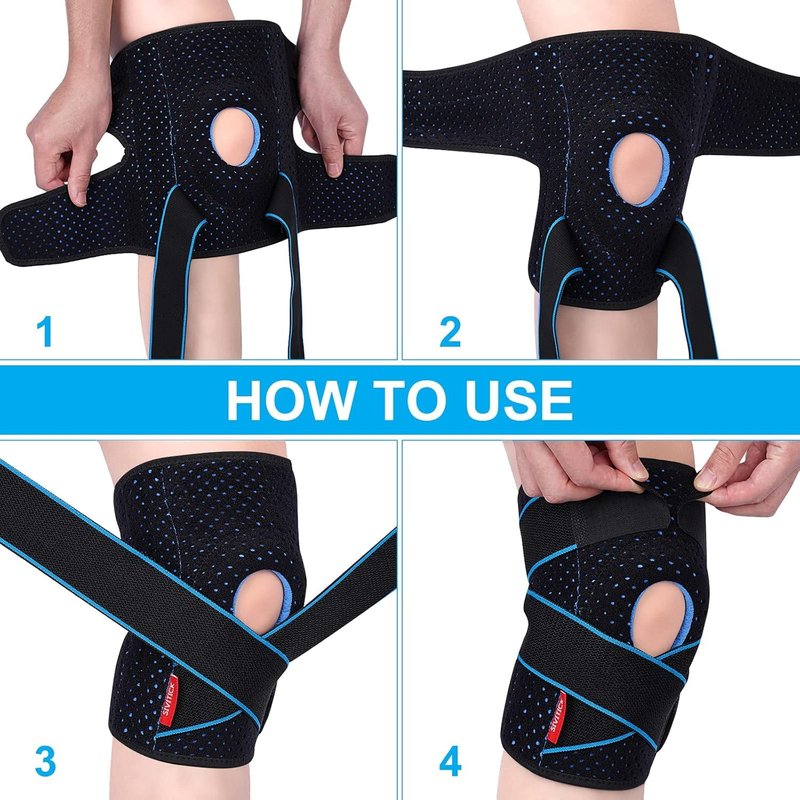 SIVITICK Knee Brace Support for Women & Men Plus Size with Side Stabilizers & Patella Gel Pad for Knee Pain Relief, Arthritis, Meniscus Tear, Injury Recovery, Running