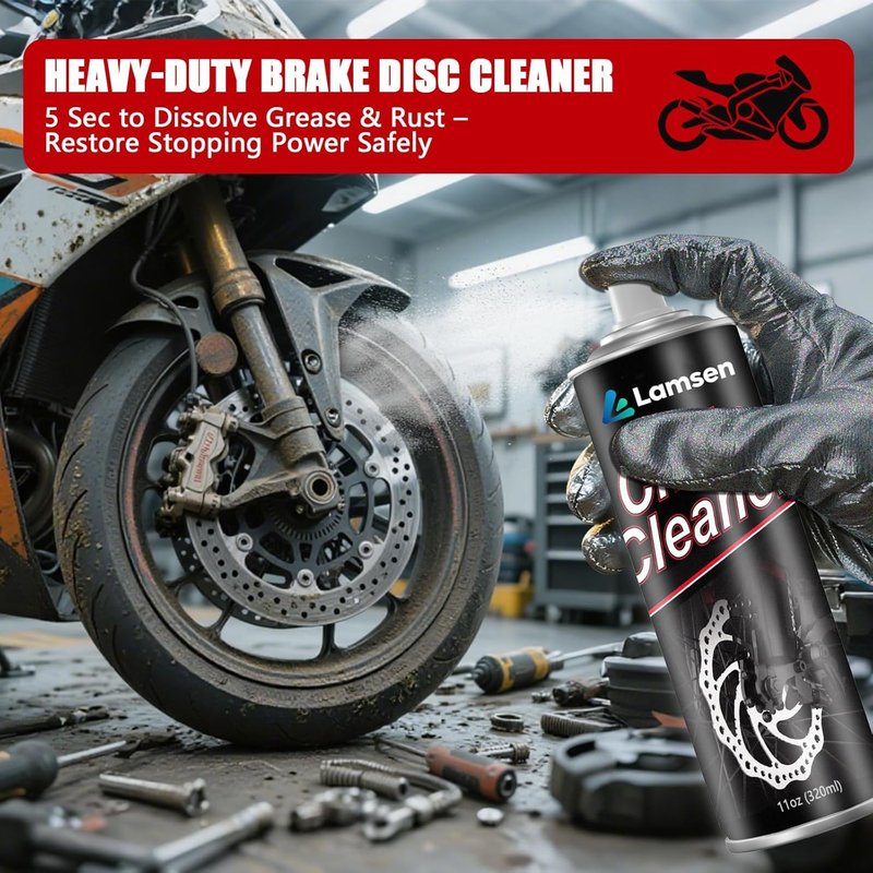 Lamsen Chain Cleaner Kit, Professional Bike Chain Cleaner Set, Motorcycle Cleaning Kit with Chain Cleaner & Chain Lube Including Brushes and Gloves for Cleaning and Maintain All Bicycles (1 Pack)