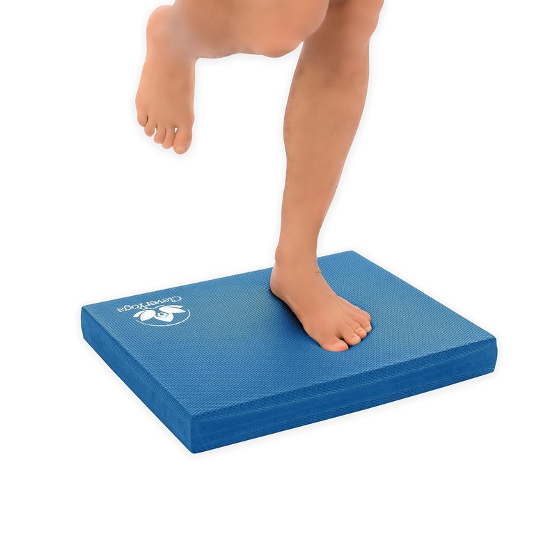 Clever Yoga Balance Pad - Non-Slip Foam Pad for Yoga, Exercise & Workout, Pilates, Gym, Fit, Stability Balance Trainer, Thick Foam Base, High-Density, Physical Therapy - Blue