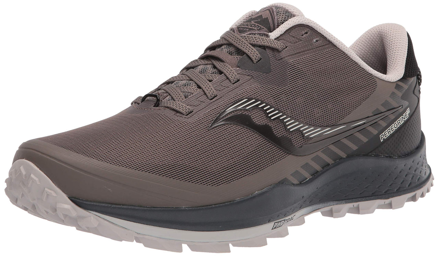 Saucony Men's Peregrine 11 Trail Running Shoe, Gravel/Black, 7