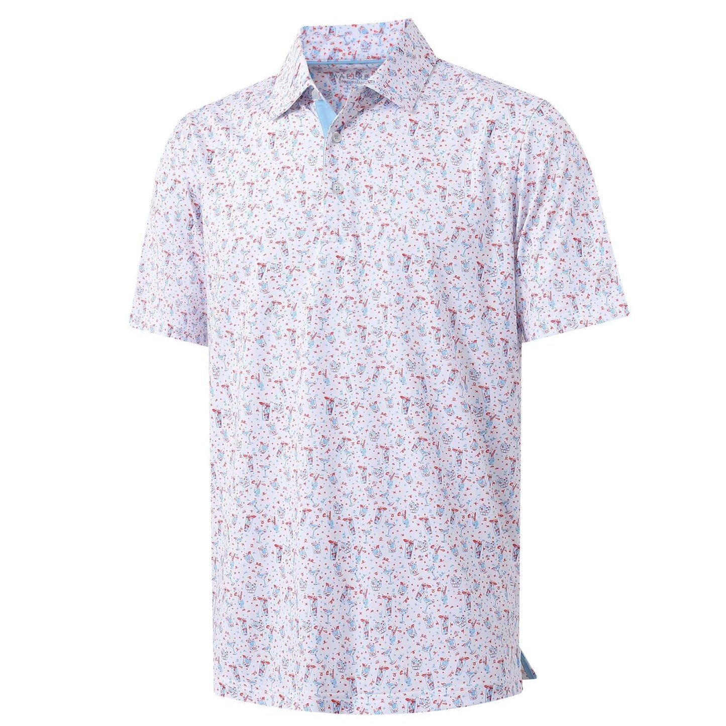 M MAELREG Polo Shirts for Men Quick Dry Fit Short Sleeve Performance Moisture Wicking Print Men’s Golf Shirts
