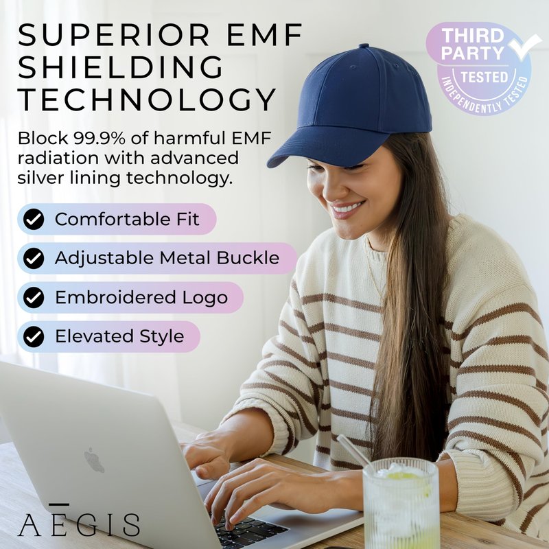 Aegis Apparel Faraday Hat, Silver Lining Fabric Blocks 99% of Wi Fi, Bluetooth, Cell Towers E M F Protection for Men for Women White