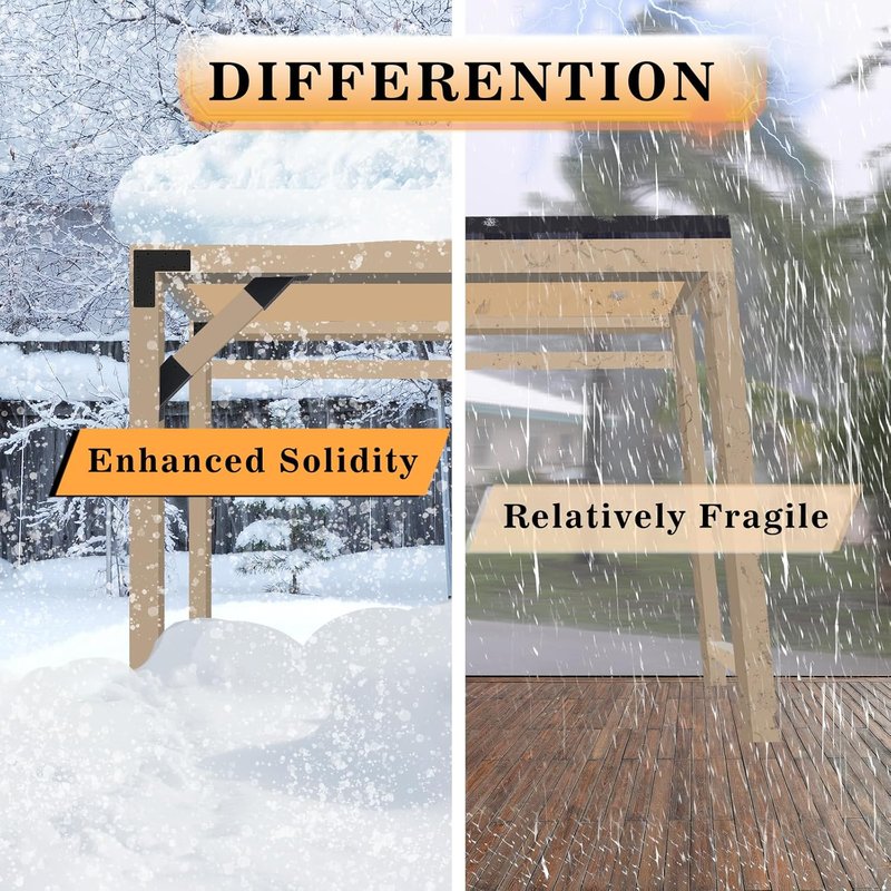 Pergola Brackets - 4 Pcs 45-Degree Angle Brackets for Gazebo Reinforcement | Fits 2" x 4" Lumber with Drainage Holes