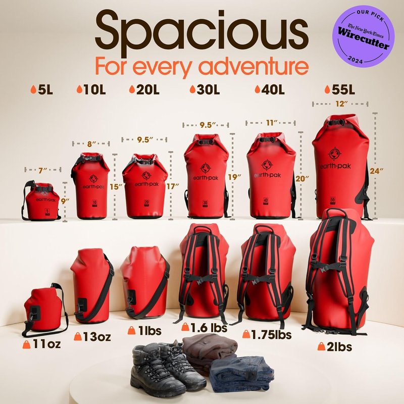 Waterproof Dry Bag - Roll Top Backpack Sack for Kayaking | Includes Waterproof Phone Case