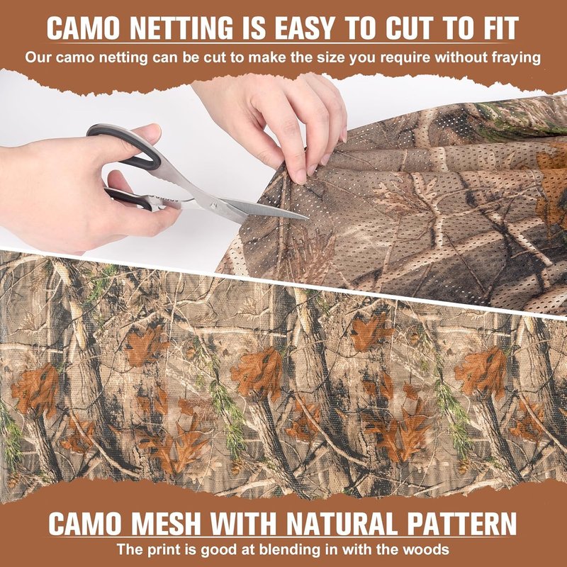 Camo Netting - Lightweight Camouflage Net for Concealment | Ideal for Hunting, Shooting, Photography & Decoration