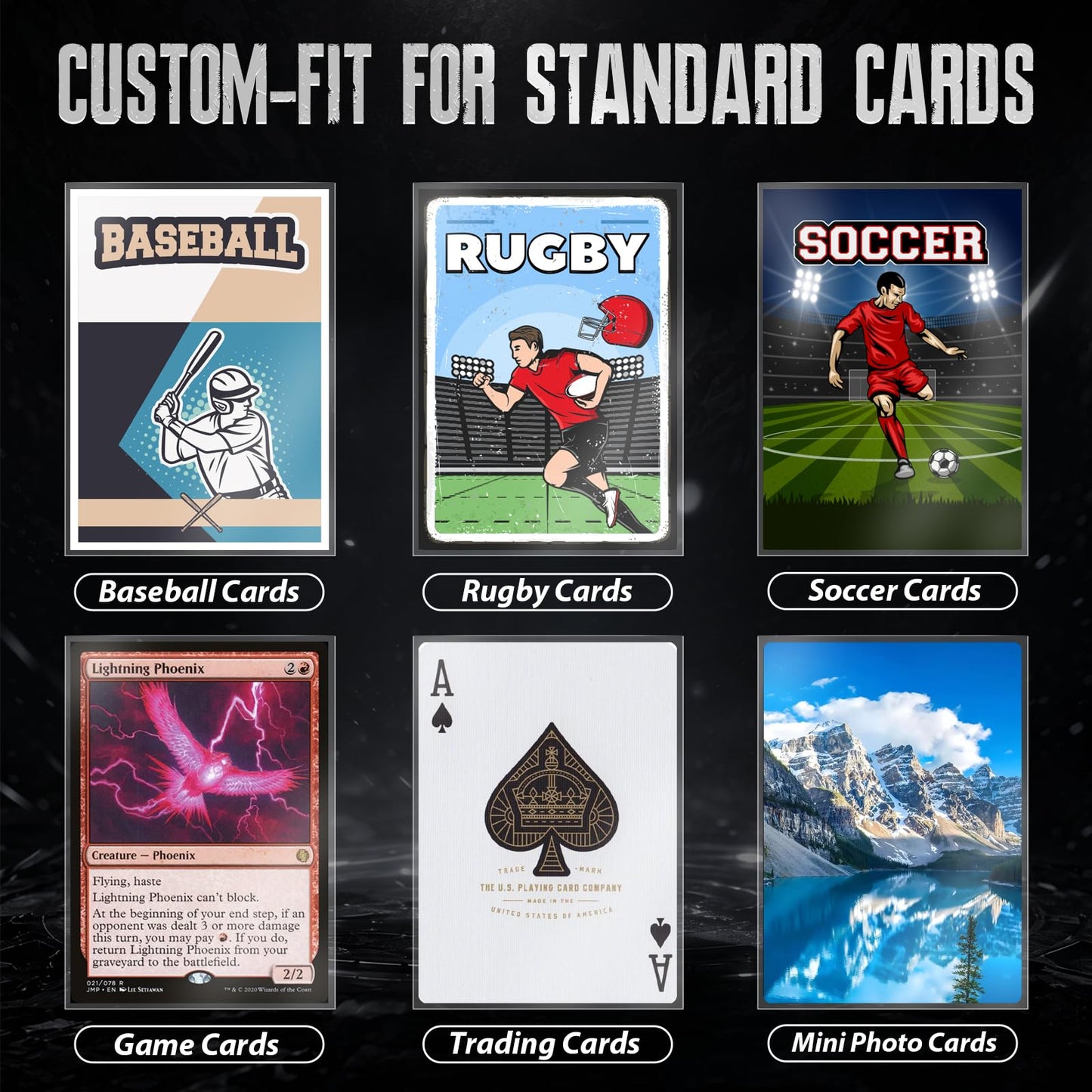 1000PS Penny Trading Card Sleeves for Board Game,Standard Size 66 * 91mm,Hold Perfect for Baseball,Football,Magic,Yugioh Card Sleeves