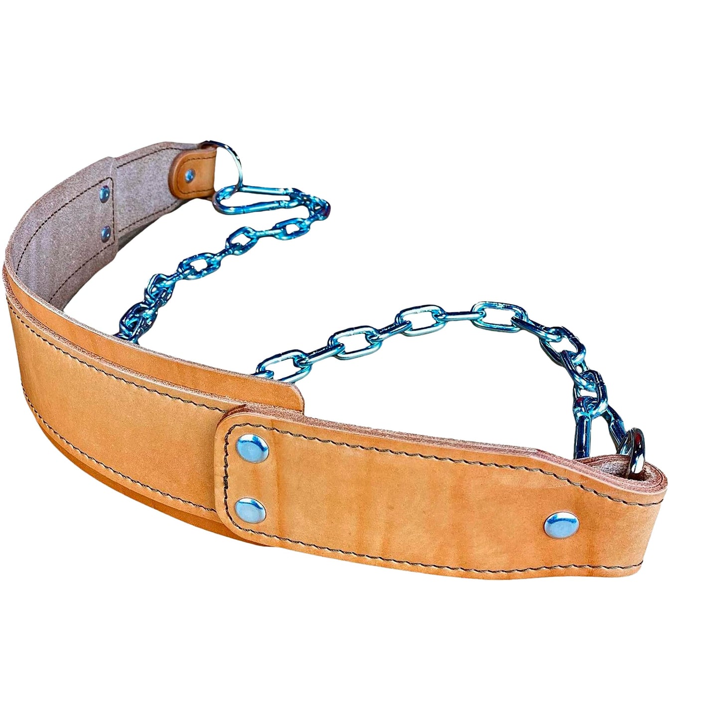Dominion Strength Training Oiled Leather Heavy-Duty Leather Dip Belt with Steel Chain - Ultimate Accessory for Weighted Pullups, Dips, and Progressive Overload (Oiled Leather)