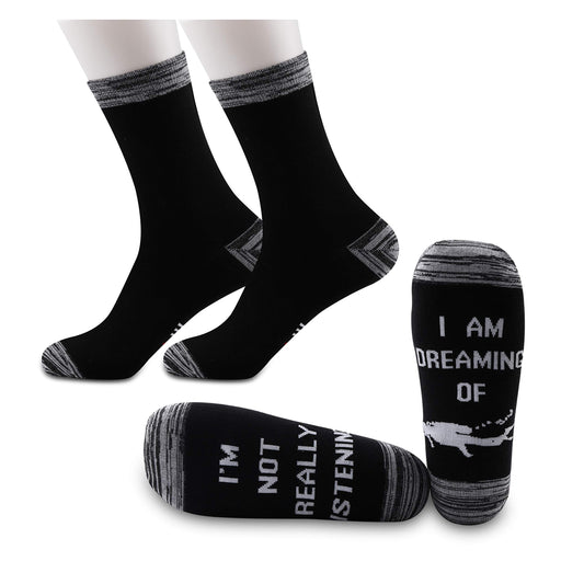 JXGZSO 2 Pairs Scuba Diver Gift I’m Not Really Listening I Am Dreaming Of Diving Socks(Dreaming Of Diving)