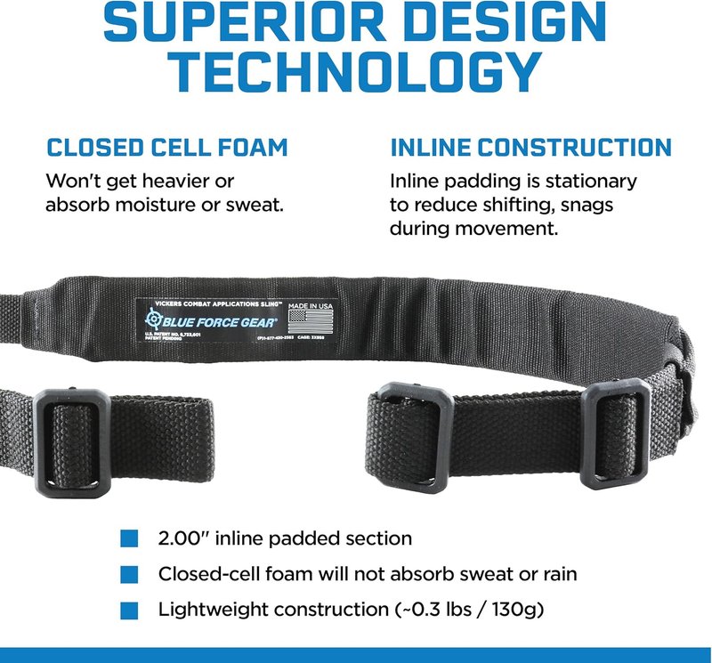 Vickers Padded Sling - 2-Point Adjustable Nylon Sling for Comfort & Durability | Blue