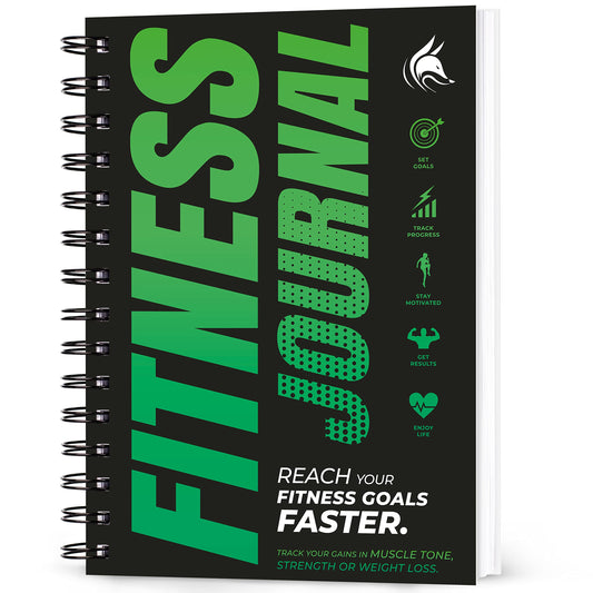 Clever Fox Fitness Journal Workout Log Book - Daily Fitness Planner Workout Journal for Women and Men. Spiral-Bound, Laminated Cover, Thick Pages, A5 (Neon Green)