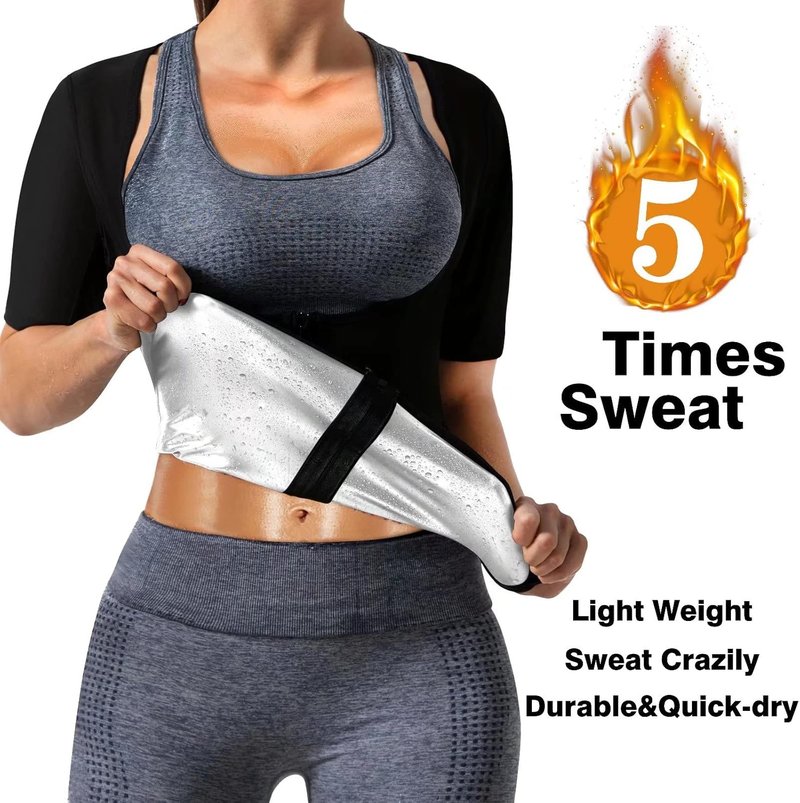 Women's Sauna Shirt - Weight Loss Sweat Vest & Waist Trainer | Zippered Body Shaper