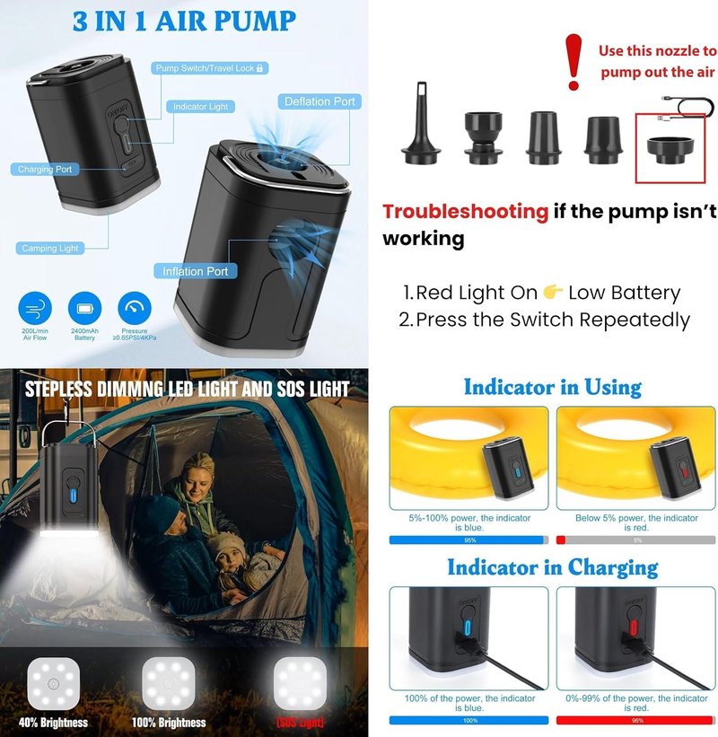 Vacuum Travel Backpack - 70L Expandable Air Backpack with Pump | TSA Lock, USB Charging, Waterproof
