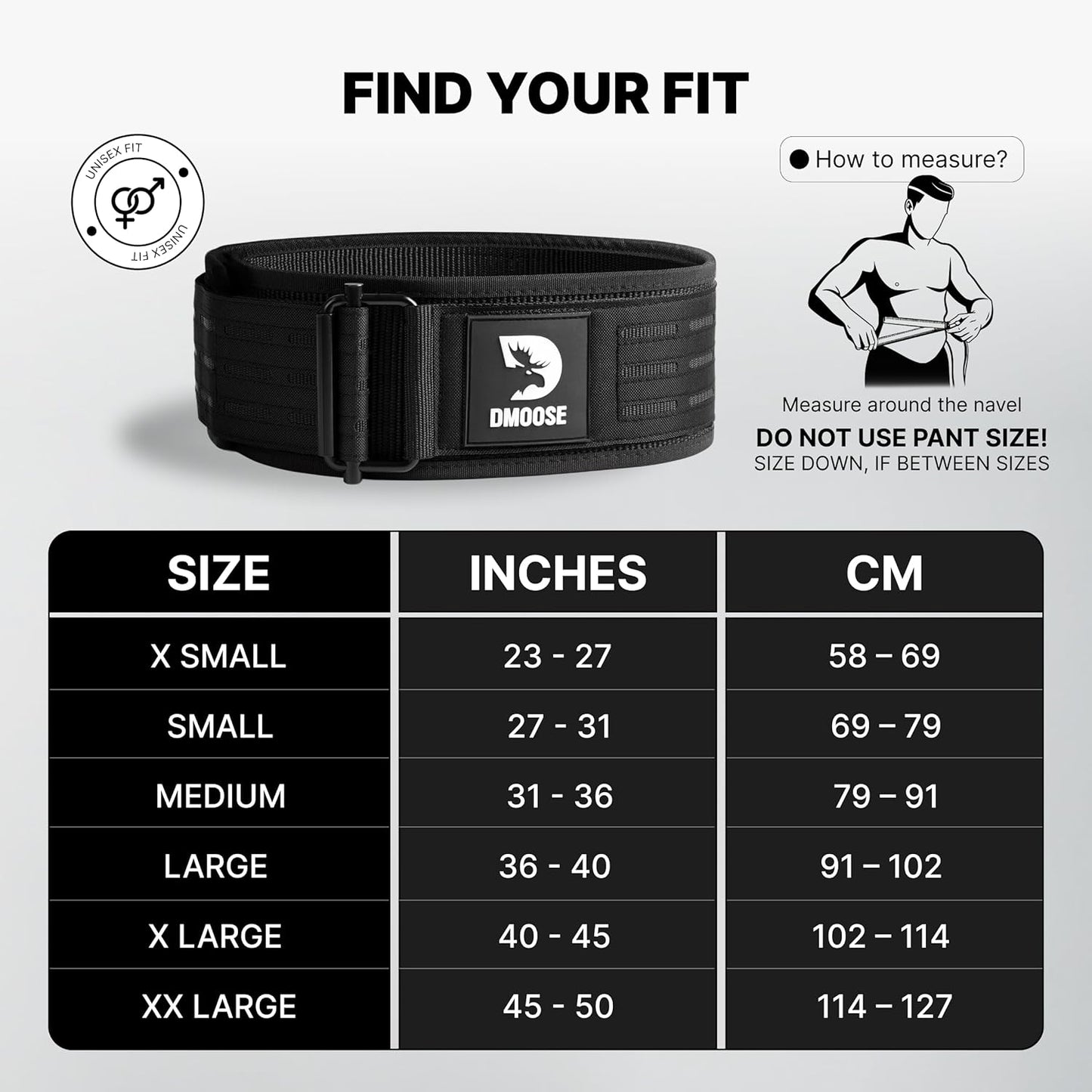 DMoose Weight Lifting Belt - Auto Locking Gym Belt for Cross Training | 4" Adjustable Nylon for Lumbar Support