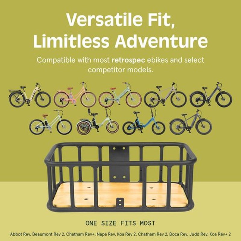 Retrospec Tote Ebike Basket Lightweight, Aluminum Front Basket for Electric Bikes