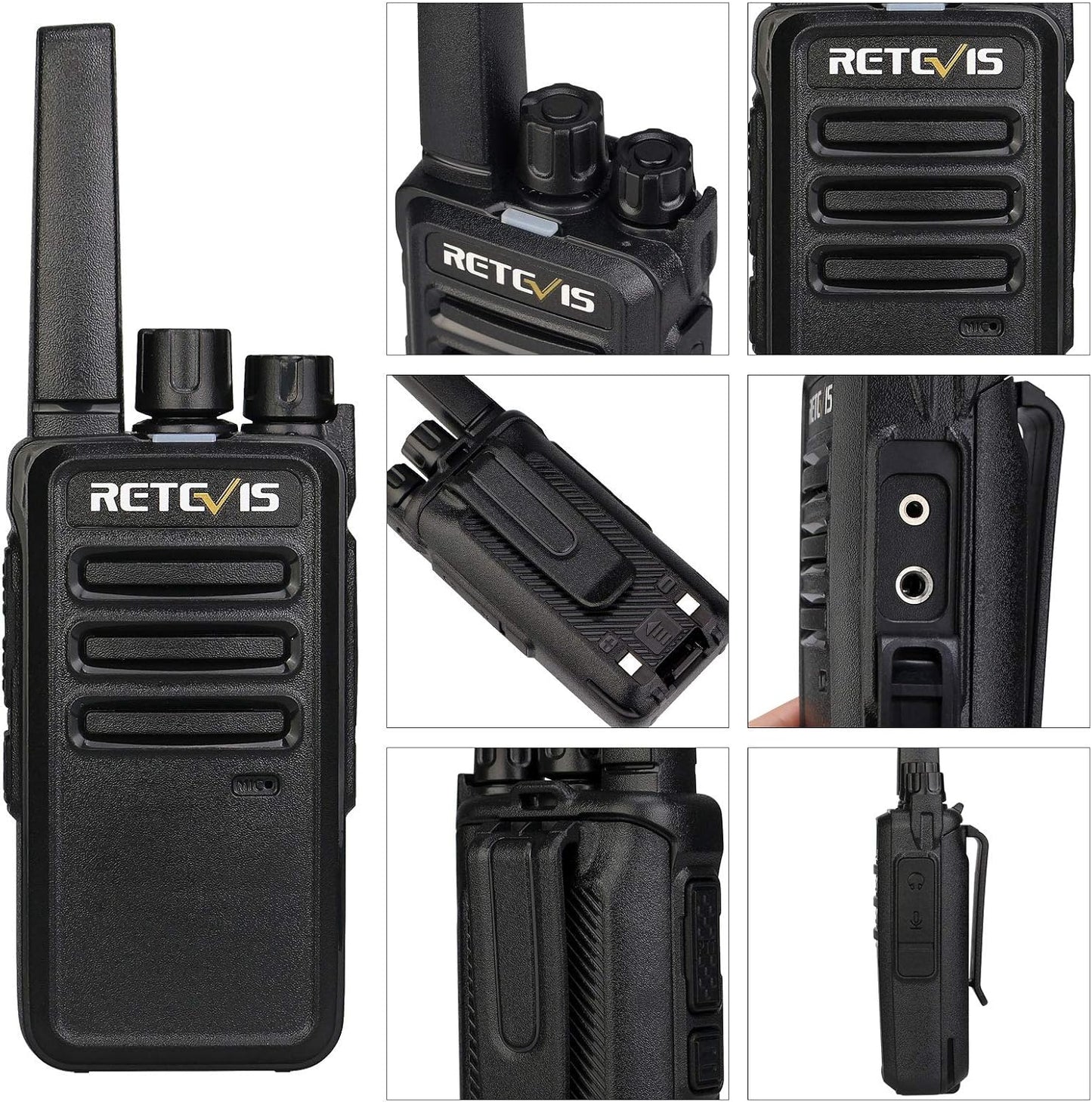 Retevis RT68 Two Way Radios - Heavy Duty Walkie Talkies for Adults | Long Range Rechargeable with USB Charging Base (6 Pack)