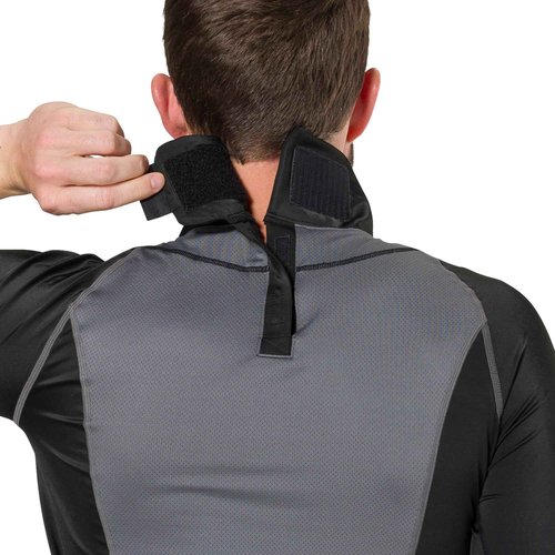 Shock Doctor Compression Shirt with Neckguard for Hockey with Integrated Neck Guard. for Adult Men Black