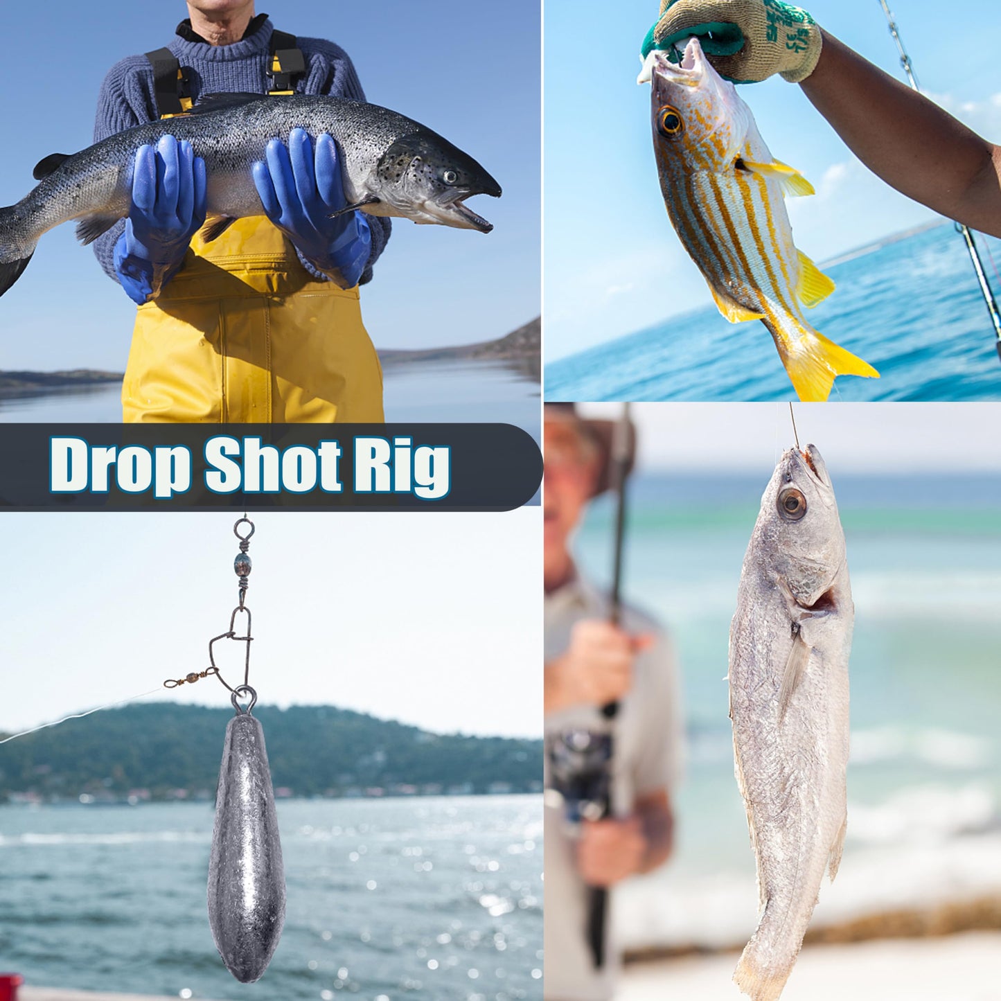 TKHDBF Fishing Weights Sinkers, Teardrop Drop Shot Weights for Bass Fishing