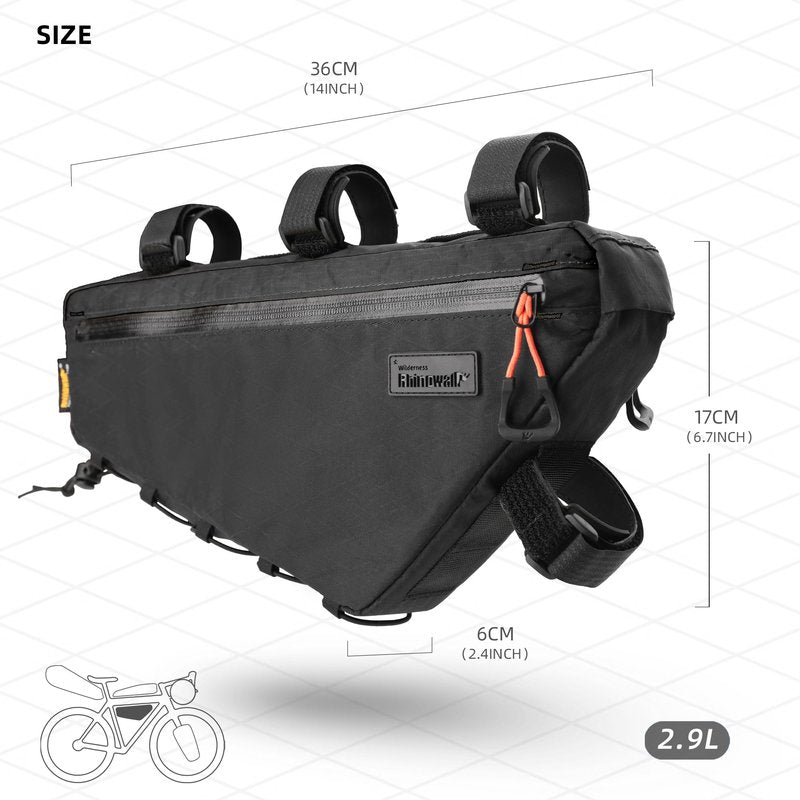 abamita Bike Frame Bag Bike Triangle Bag Bicycle Pouch Under Tube Bag 2.9L with Dual Side Mesh Pockets for MTB Road Bike Cycling Commuting and Outdoor Adventures