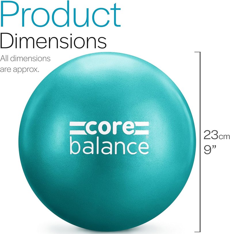 Core Balance 9-Inch Anti-Burst Pilates Ball | Mini Exercise Ball for Yoga, Barre & Core Stability