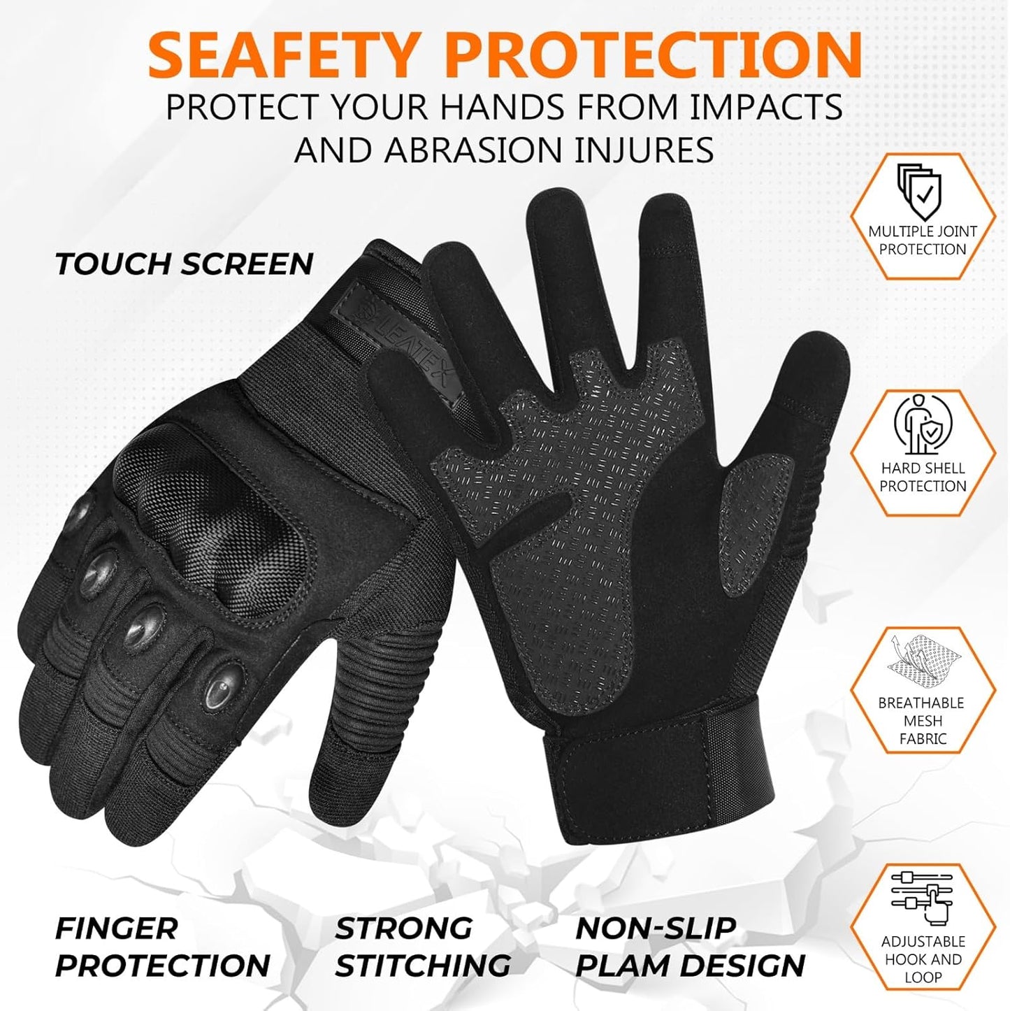 Motorcycle Gloves for Men & Women - Winter Bike Gloves with Hard Shell & Palm Padding | Tactical for Sports, Hiking, Climbing