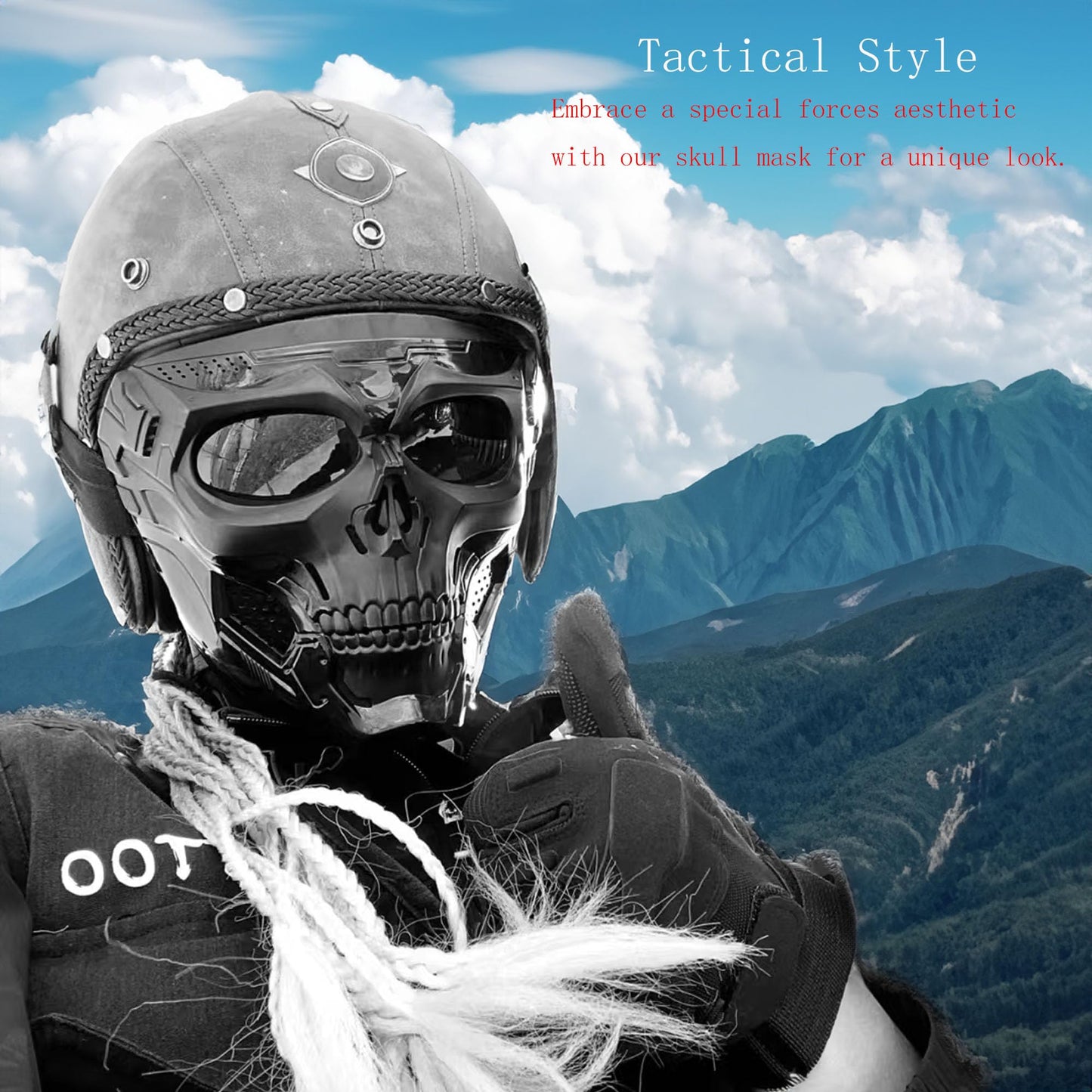 Airsoft Skull Mask Full Face Tactical Masks with PC Lens，Resistant Army Fans Supplies Tactical Mask for Halloween Paintball Game Movie Props Party and Other Outdoor Activities