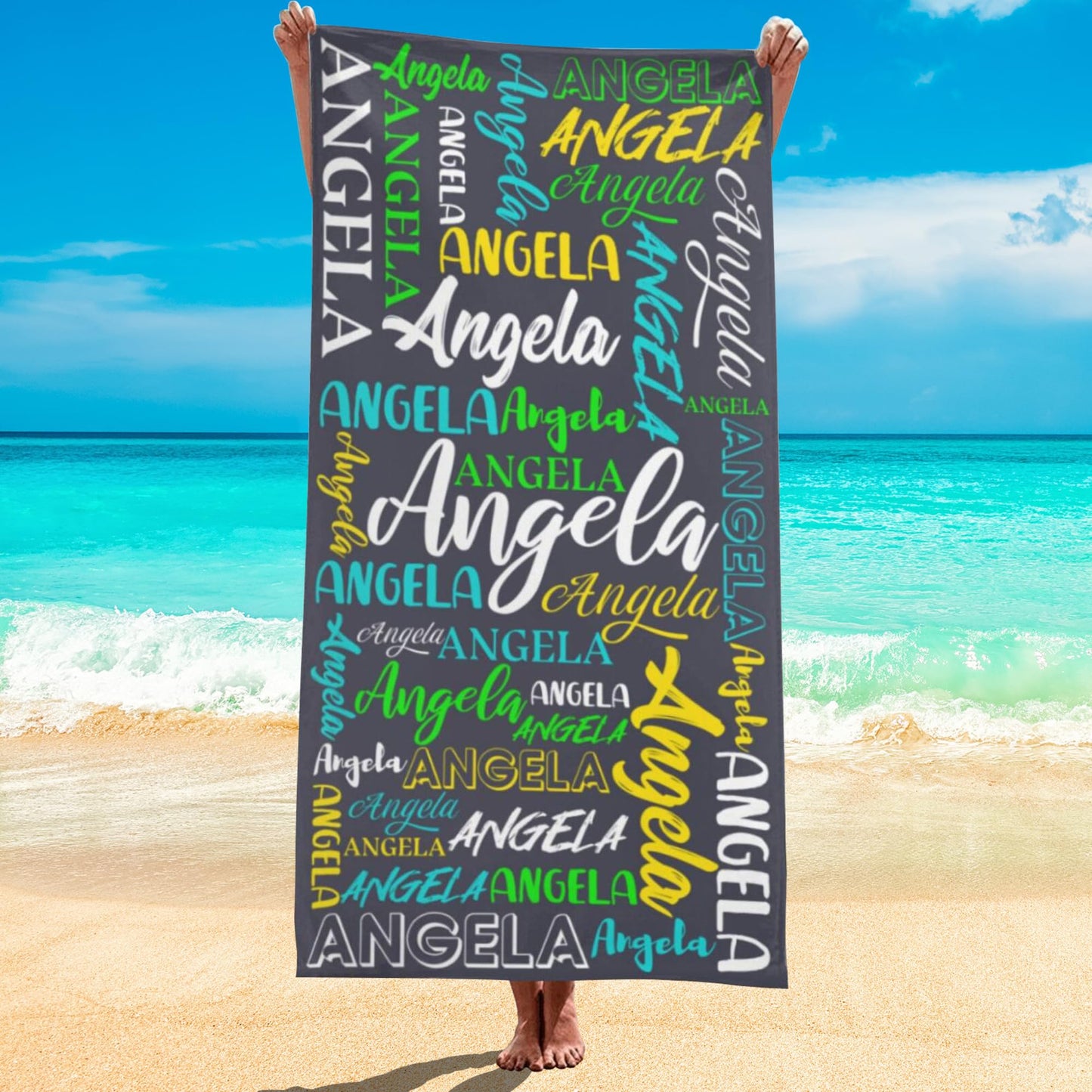 Esmtuaij Personalized Beach Towels for Kids and Adults, Custom Beach Towels with Name, Custom Quick-Drying Travel & Pool & Beach Towels,Customized Gifts for Women & Men & Children