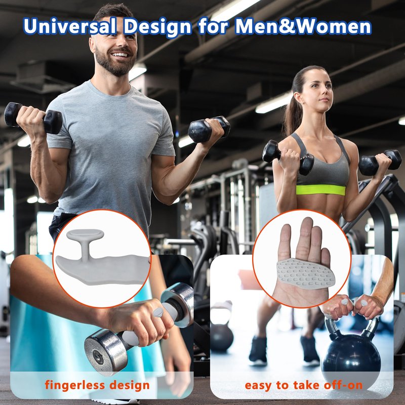 Epritliber Silicone Gym Grips for Weight Lifting,Workout Gloves for Women Men Alternative,Anti Slip Gym Workout Grip,Rubber Gym Hand Grips-Weightlifting Grips Pad for Barbell,Pull Up,Ryptfit,Training