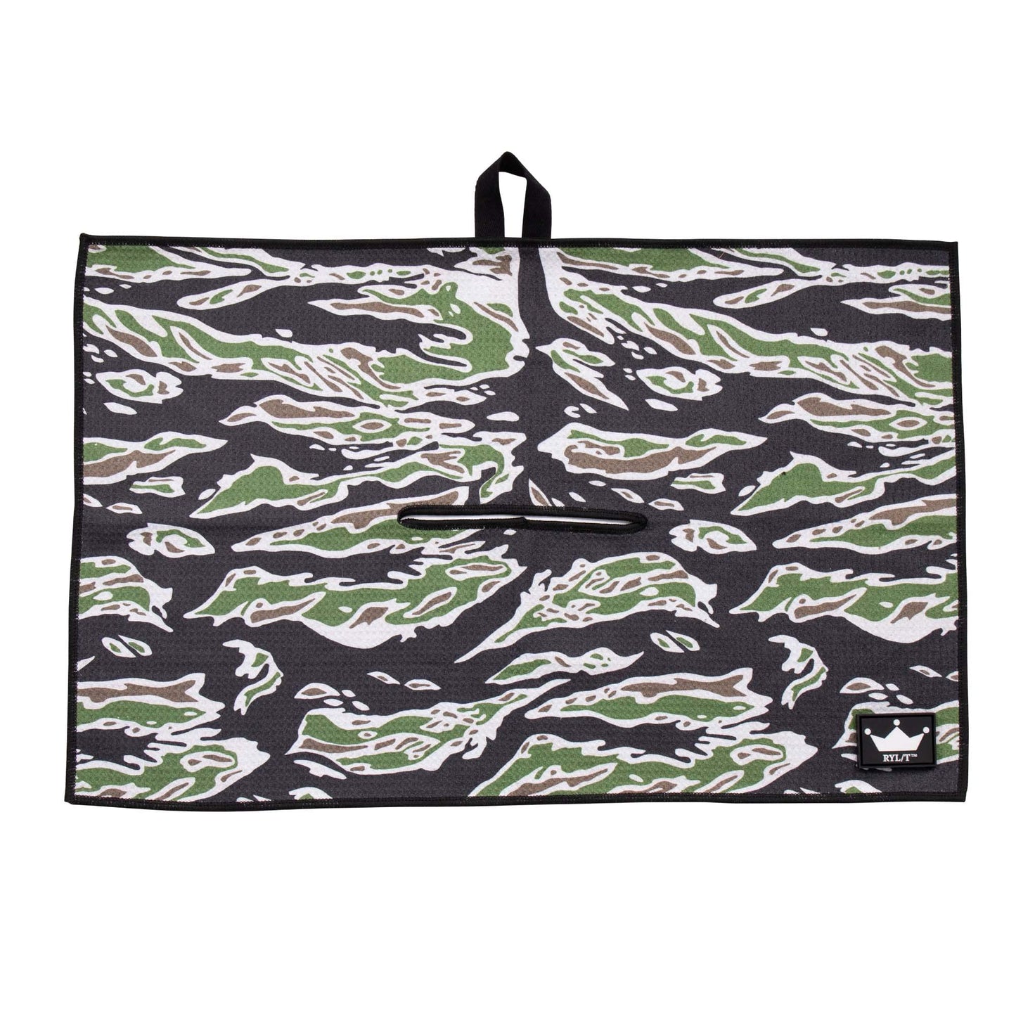 RYL/T Magnetic Golf Towel with Center Cut and Loop Attachment, Strong Magnet Attaches to Anything Metallic, Perfect Golf Bag or Cart Accessory