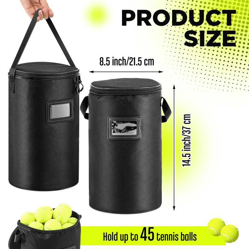 Aliceset 2 Pcs Portable Tennis Ball Basket Compatible with Pickleball Golf Training, Carrying and Storage