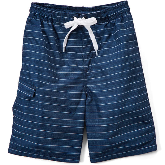 Kanu Surf Boys Quick Dry UPF 50+ Beach Swim Trunk, Line Up Navy, 4