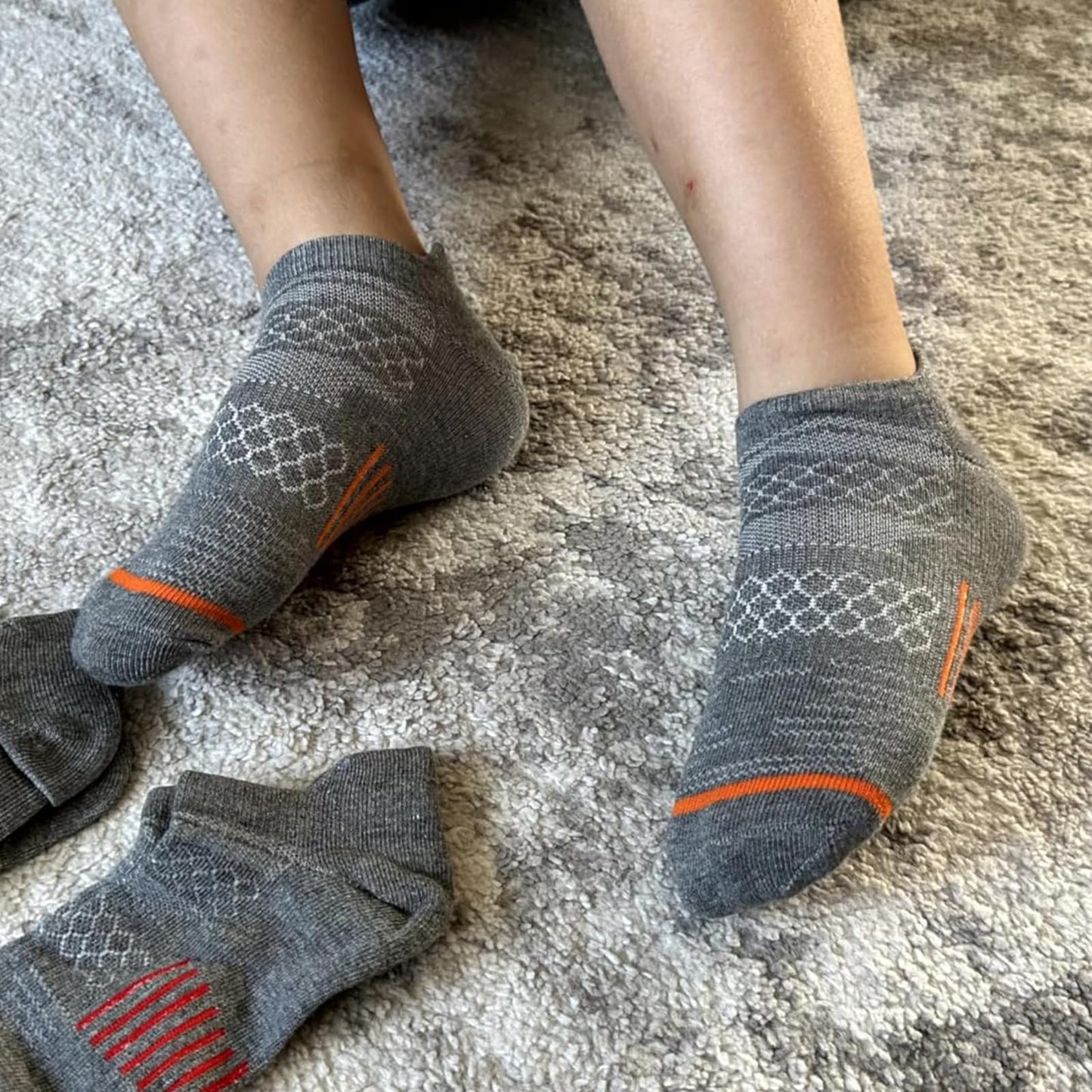 Comfoex 12 Pairs Boys Running Ankle Socks For Kids 4-6 6-8 8-10 10-12 Years Old Low Cut Athletic Breathable Cotton Socks