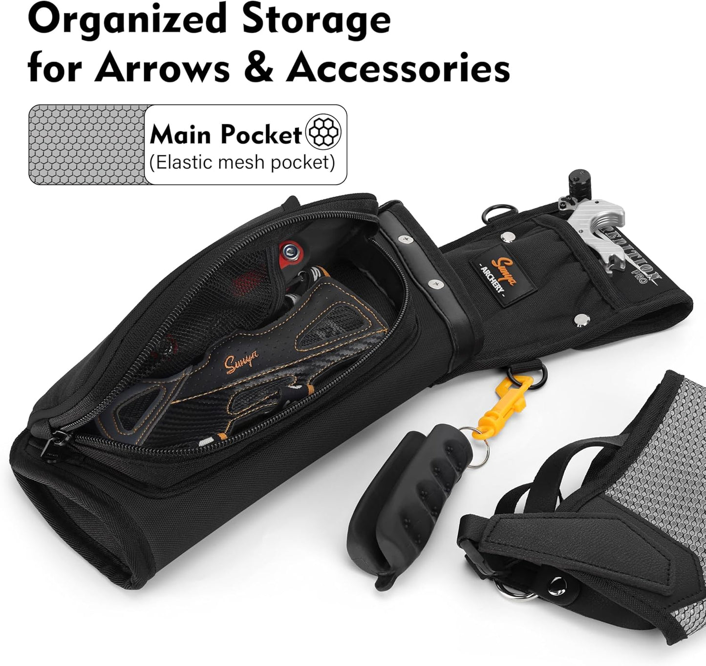 Field & Competition Hip Arrow Quiver - 3-Slot Noise-Free Design | Sturdy Storage System (42x18cm)