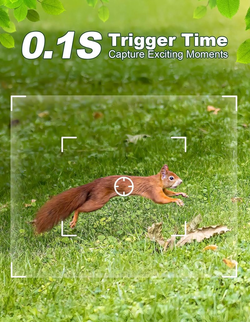 36MP Mini Game Camera - 2.7K Night Vision Waterproof Wildlife Camera | 130° Wide-Angle, 0.1s Trigger Time