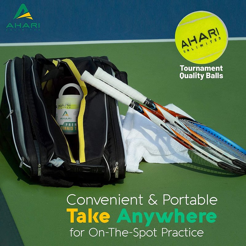 Ahari Unlimited Premium 3 Replacement Tennis Rebound Balls, String & Wristband - Portable Self Practice Training Exercise Sport Equipment, Trainer for Solo Training (3 Pack)