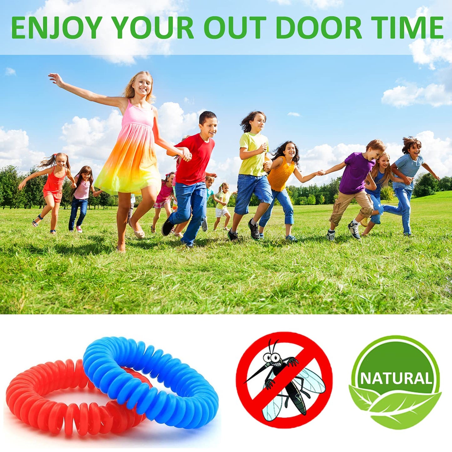 Mosquito Repellent Bracelets, 21 Pack Individually Wrapped Waterproof Insect Bug Repellent Wristbands for Kids Adults Outdoor Camping Fishing Traveling