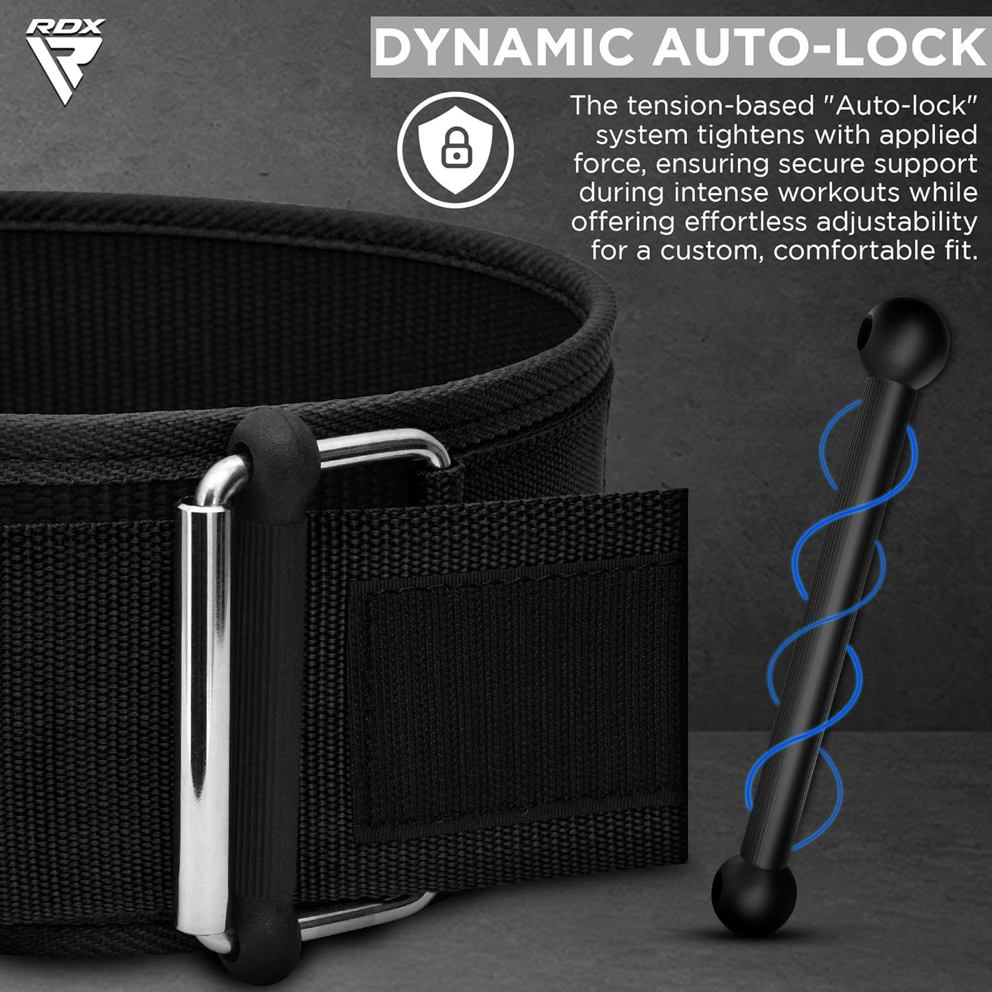 RDX Weight Lifting Belt - 4” Auto Lock Adjustable Gym Belt for Olympic Training | Supports Men & Women for Powerlifting, Bodybuilding, Deadlifts