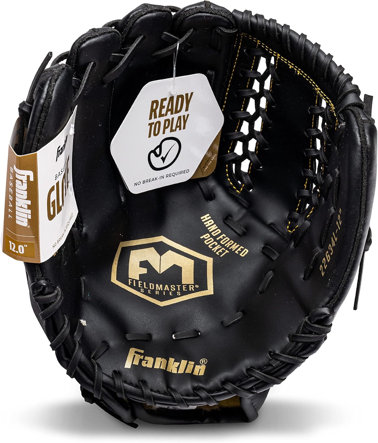 Franklin Sports Field Master Baseball & Softball Glove - Adult & Youth Mitts | Right Hand Throw, Versatile Fit