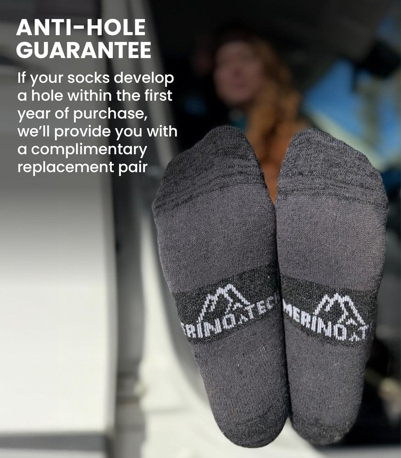 Merino Wool Hiking Socks for Men & Women - Comfortable Crew Style, Breathable & Warm