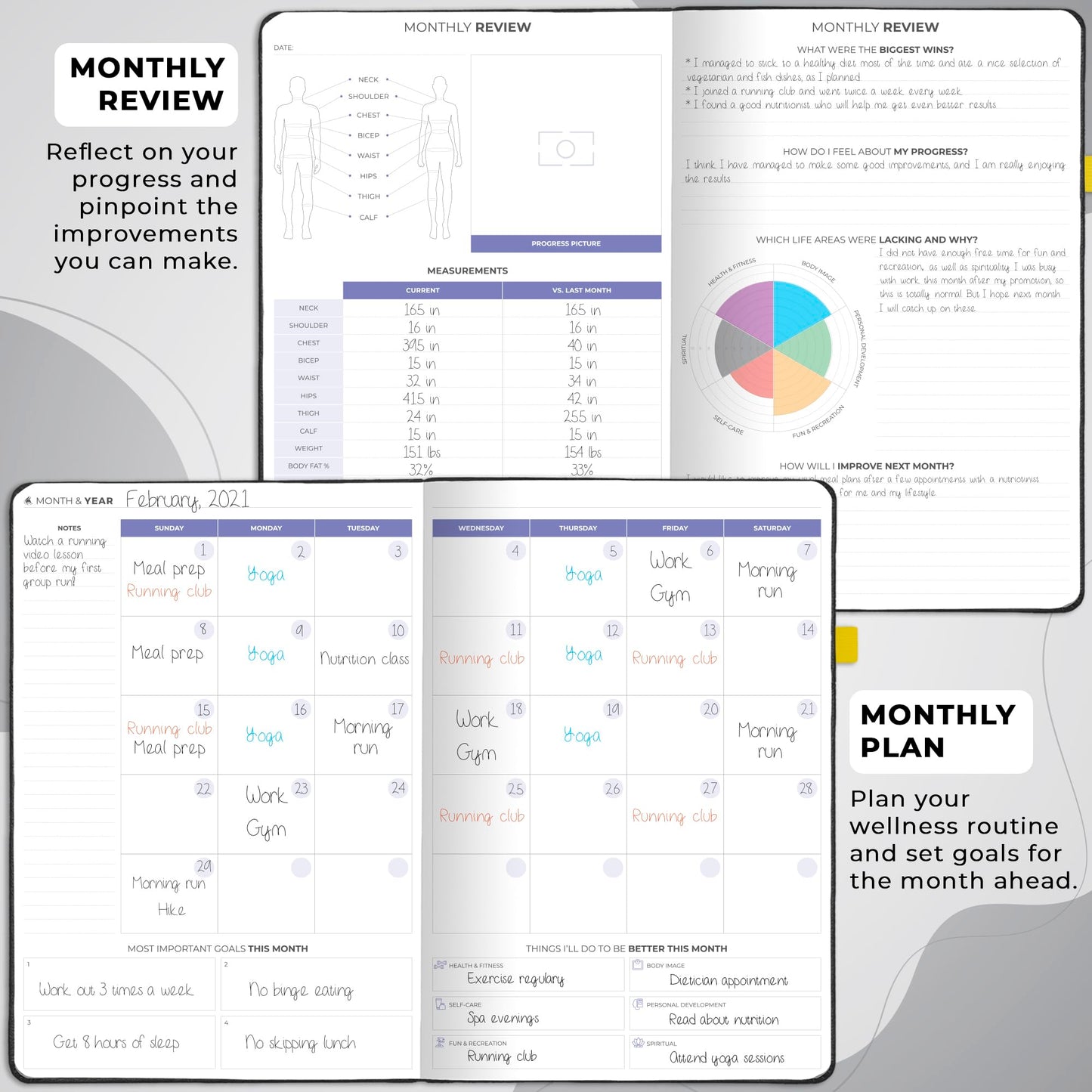 Clever Fox Fitness & Food Journal PRO – Daily Workout & Meal Planner for Women & Men – Exercise & Weight Loss Diary Notebook, 7.3x10.4” (Forest Green)