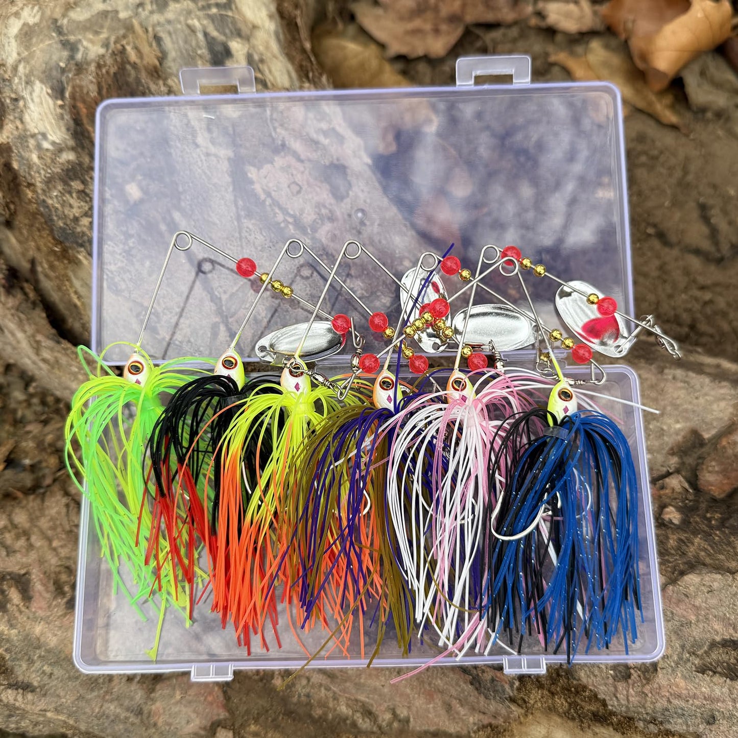 Richary Spinner Baits for Bass Fishing 3/8oz, 6 Pcs Freshwater Fishing Lures Kit, Premium Spinnerbaits for Walleye, Crappie, Salmon & Pike