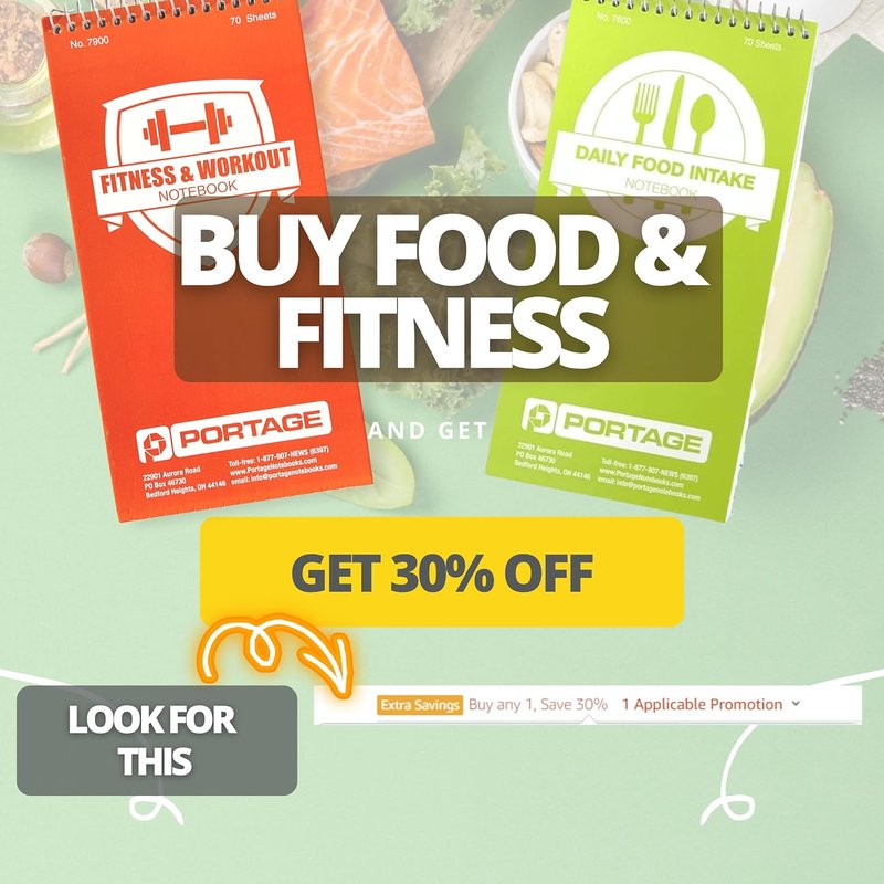Fitness Journal - Workout Log & Exercise Planner for Bodybuilding | 4 x 8 Inches, 140 Pages (Pack of 3)