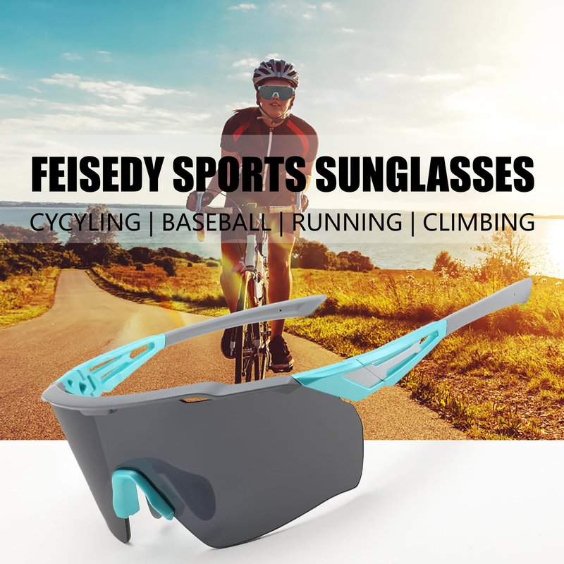 FEISEDY Sports Sunglasses for Men Women,Driving Fishing Cycling Mountain Sunglasses UV400 Protection B0149