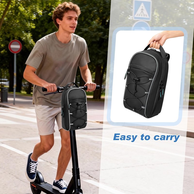 PGmoon Electric Scooter Bag with 4L Large Capacity, Universal Electric Scooter Handlebar Storage Bag with Multiple Pockets for Carrying Tools, Water-Resistant (Patent Design)